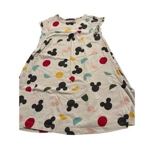 Disney Hanna Andersson Girls Dress Geometric Mickey Mouse Sleeveless Cream